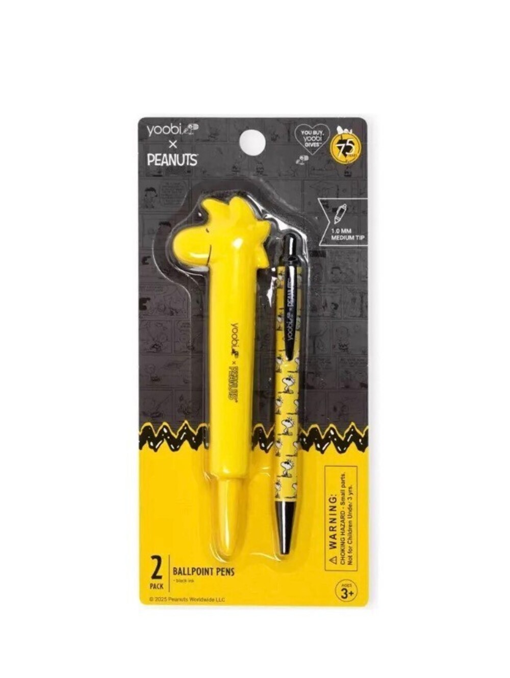 NWT Yoobi x Peanuts Woodstock 2-Piece Ballpoint Pen Set